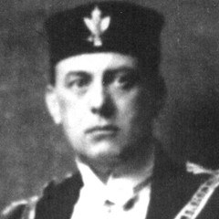 Photograph of Aleister Crowley in ceremonial O.T.O. regalia